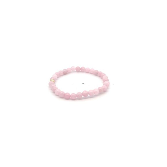 Natural Rose Quartz Gemstones Mini 4mm 18K Bar Faceted Charm Bead - Picture 3 of 5